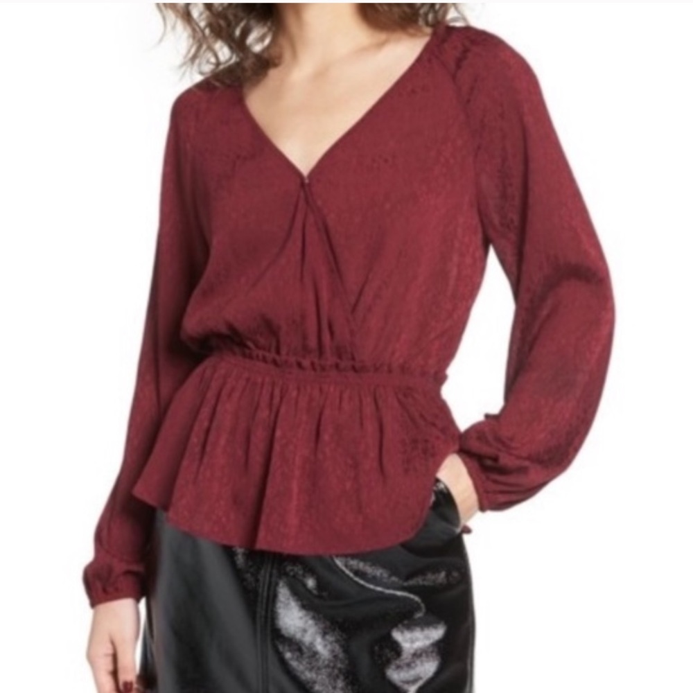 Leith Burgundy top